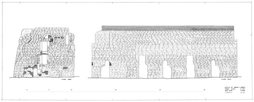 Alzados oeste y norte del gran salón del Castillo de Monzón (Huesca) - Estado inicial