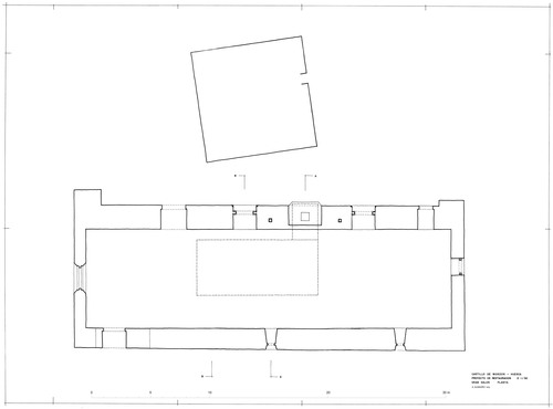 Planta del gran salón del Castillo de Monzón (Huesca) - Estado restaurado