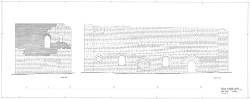 Alzados sur y este del gran salón del Castillo de Monzón (Huesca) - Estado restaurado