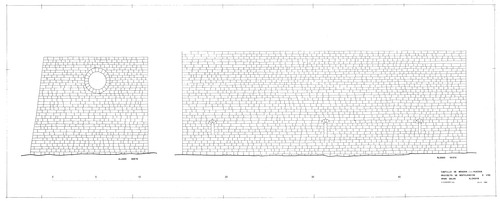 Alzados oeste y norte del gran salón del Castillo de Monzón (Huesca) - Estado restaurado