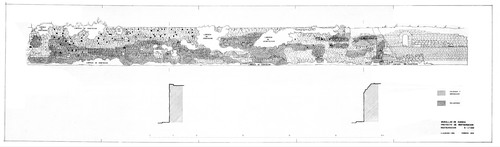 Alzado y secciones de un sector del frente oriental de la muralla de Huesca - Estado inicial