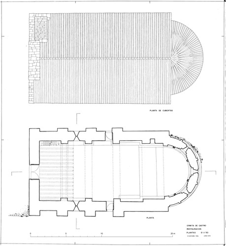 Plantas de la iglesia de San Román de Castro en La Puebla de Castro (Huesca) - Estado restaurado