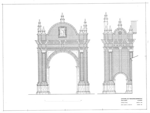Catedral de Tarazona (Zaragoza). Atrio norte. Alzados