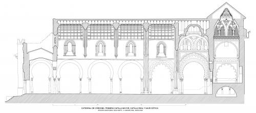 Mezquita de Córdoba - Sección longitudinal catedral gótica