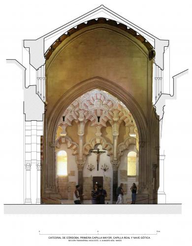 Mezquita de Córdoba - Sección transversal catedral gótica con ortos