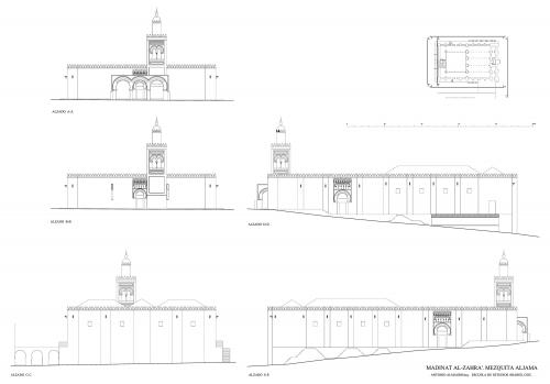 Madinat Al-Zahra (Córdoba) - Mezquita. Alzados