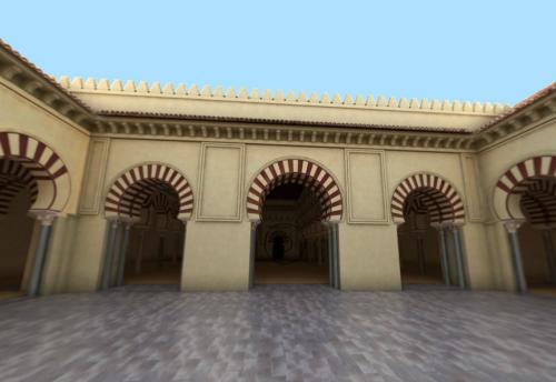 Madinat al-Zahra (Córdoba) - Fachada de la sala de oración hacia el patio de la mezquita