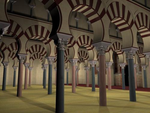 Madinat al-Zahra (Córdoba) - Vista general de la sala de oración de la mezquita