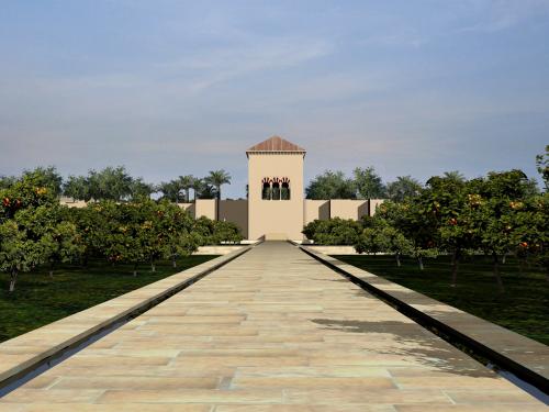 Madinat al-Zahra (Córdoba) - Vista de la qubba mirador desde el jardín bajo