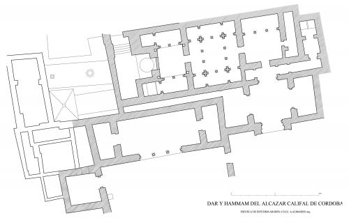 Hammam del Alcázar de Córdoba - Planta hammam y dar