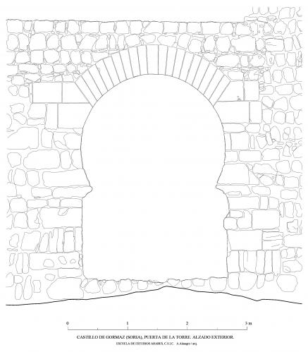 Castillo de Gormaz (Soria) - Alzado exterior puerta torre