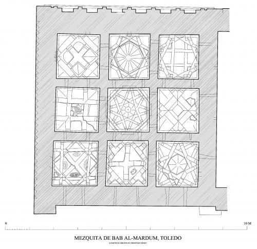 Mezquita de Bab Mardum (Toledo) - Planta bóvedas