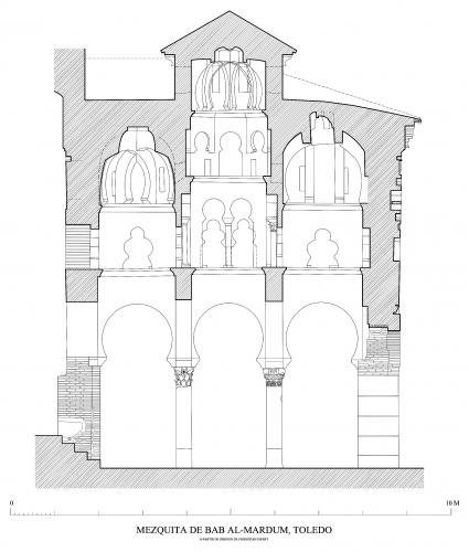 Mezquita de Bab Mardum (Toledo) - Sección transversal