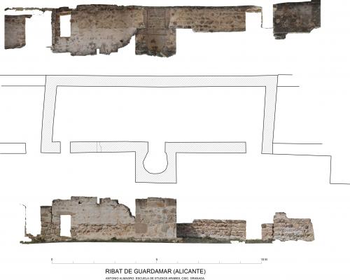 Ribat de Guardamar (Alicante) - Planta y alzados de la celda