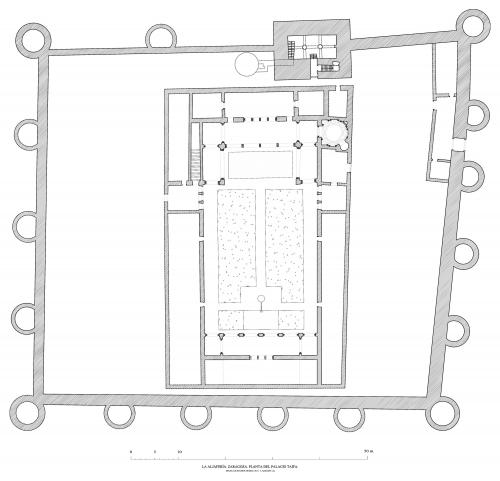 La Aljafería de Zaragoza - Planta baja hipótesis