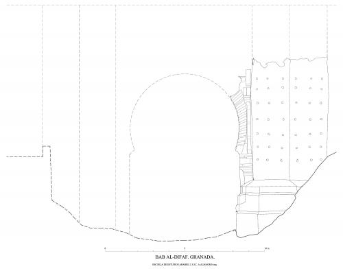 Bab Al-Difaf (Granada) - Alzado frontal