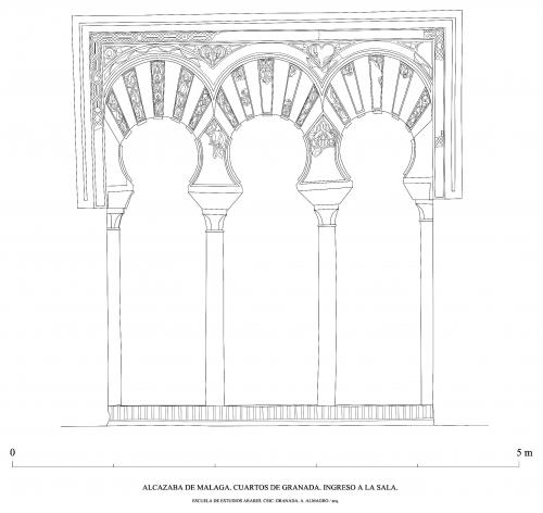 Alcazaba de Málaga - Arquería de ingreso al salón