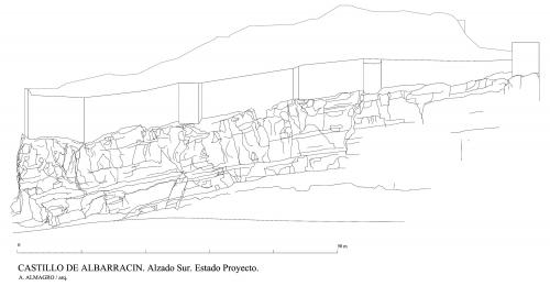 Castillo de Albarracín (Teruel) - Alzado Sur Proyecto