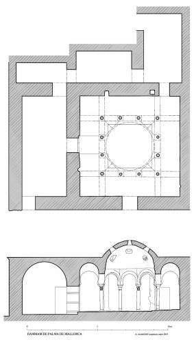 Hammam de Palma de Mallorca - Planta y Sección 