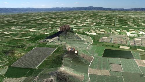 El Castillejo de Monteagudo (Murcia) - Vista general del Castillejo y la vega de Murcia