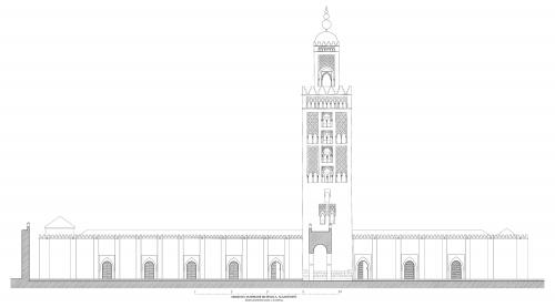 Mezquita aljama almohade de Sevilla - Alzado Este hipótesis