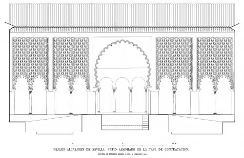 Alcázar de Sevilla - Patio de Contratación Alzado norte