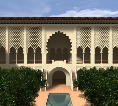 Alcázar islámico (Sevilla) - Lado norte del patio del Crucero almohade