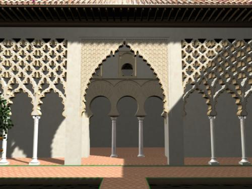 Alcázar islámico (Sevilla) - Alzado norte del Cuarto del Yeso