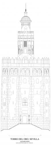 Torre del Oro (Sevilla) - Alzado Este Torre del Oro