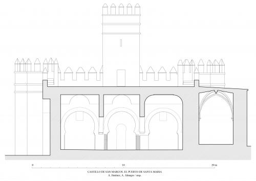 Mezquita en Castillo de San Marcos (Puerto de Santa María, Cádiz) - Sección transversal