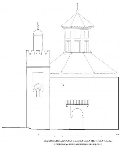 Mezquita del Alcázar de Jerez (Cádiz) - Alzado norte