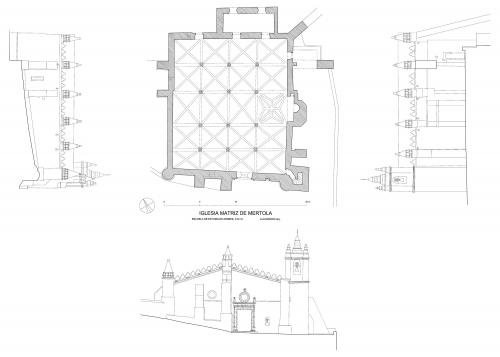 Mezquita de Mértola (Portugal) - Planta y alzados actuales