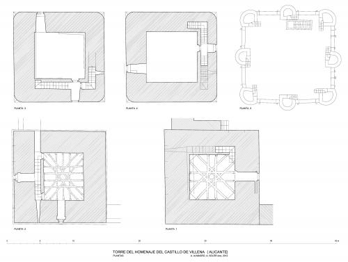 Torre del homenaje del castillo de Villena (Alicante) - Planta 