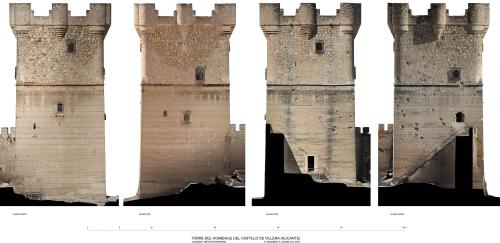 Torre del homenaje del castillo de Villena (Alicante) - Alzados con ortos