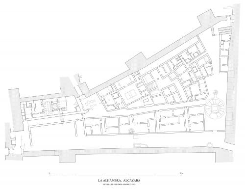 Alhambra de Granada - Planta del barrio de la Alcazaba