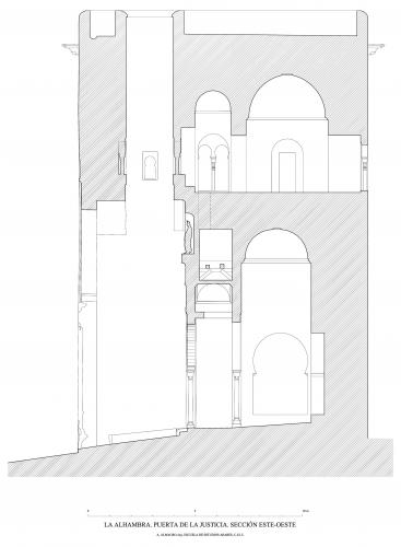 Alhambra de Granada - Sección de la Puerta de la Justicia