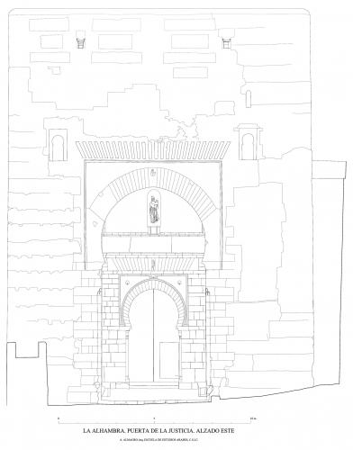 Alhambra de Granada - Alzado Este de la Puerta de la Justicia