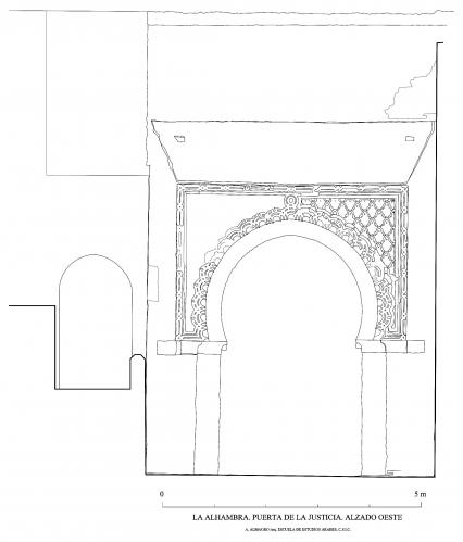 Alhambra de Granada - Alzado Oeste de la Puerta de la Justicia