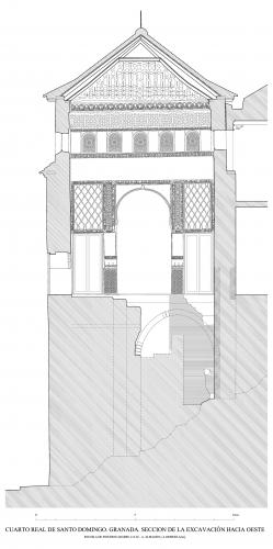 Cuarto Real de Santo Domingo (Granada) - Sección excavación Qubba hacia Oeste