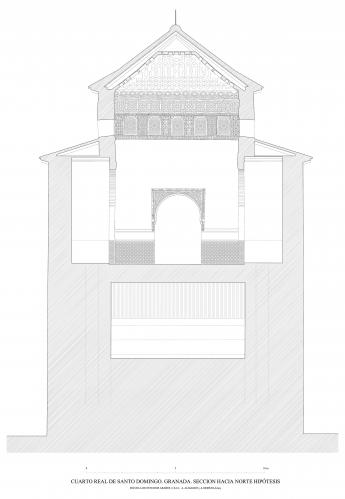 Cuarto Real de Santo Domingo (Granada) - Sección Qubba hipótesis hacia Norte