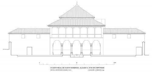 Cuarto Real de Santo Domingo (Granada) - Alzado Norte Qubba hipótesis s. XVIII