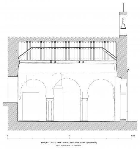 Mezquita-Ermita de Santiago (Fiñana, Almería) - Sección longitudinal