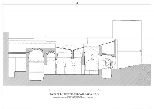 Baño de Hernando de Zafra (Granada) - Sección N-S hacia E