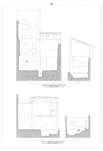 Baño de Hernando de Zafra (Granada) - Alzados S y O patio