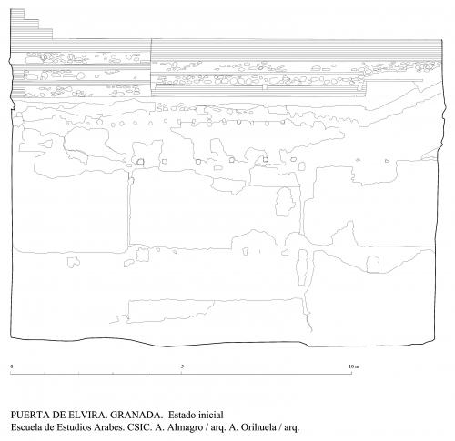 Puerta de Elvira (Granada) - Alzado N muralla