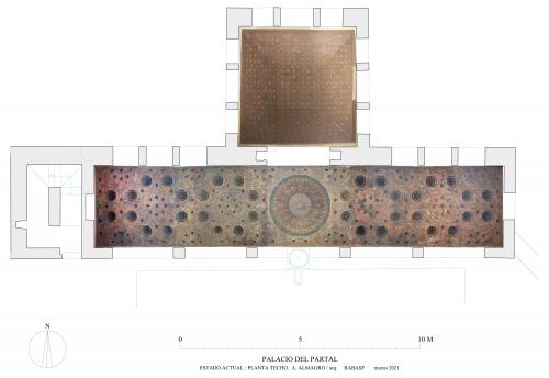 Palacios del Partal. Alhambra (Granada) - Planta del Partal Bajo con orto de techo