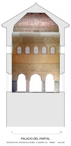 Palacios del Partal. Alhambra (Granada) - Sección de la qubba del Partal Bajo
