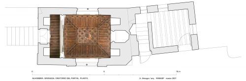 Palacios del Partal. Alhambra (Granada) - Planta del oratorio del Partal orto techo
