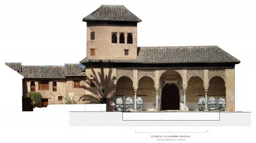 Palacios del Partal. Alhambra (Granada) - Alzado actual Partal Bajo orto