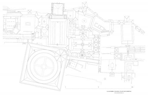 Casa Real de la Alhambra (Granada) - Planta cubiertas Casa Real